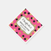 ホットピンクブラック金ゴールド紙吹雪ブライダルシャワー スタンダードカクテルナプキン (角)