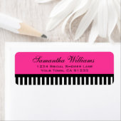 ホットピンクブラック&ホワイトストライプ ラベル (インサイチュ)