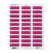 ホットピンクブラック&ホワイトストライプ ラベル (フルシート)