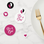 ホットピンクブラック&ホワイト女の子ベビーシャワー コンフェッティ (グループ)