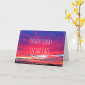ホットピンクブルーコースタルサンセットパンチトゥデイ引用文 カード (黄色い花)