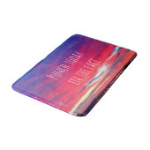 ホットピンクブルーコースタルサンセットパンチトゥデイ引用文 バスマット (アングル)