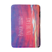 ホットピンクブルーコースタルサンセットパンチトゥデイ引用文 バスマット (正面縦)