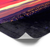 ホットピンクブルーサンセットフォトパンチ今日の顔 ポスター (角)