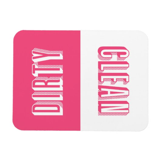 ホットピンクブロックモダンタイポグラフィ食洗機 マグネット (横)