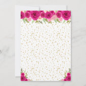 ホットピンクブロンドヘアプリンセス誕生日パーティー 招待状 (裏面)