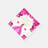 ホットピンクブロンドヘアプリンセスSweet sixteen スタンダードカクテルナプキン (角)