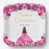 ホットピンクプリンセスフローラキンセアニラ ペーパープレート (正面)