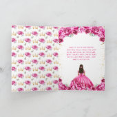 ホットピンクプリンセスフローラハッピーバースデー カード (内部)