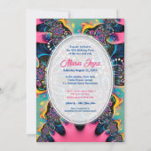 ホットピンクプリンセス素敵な40歳の誕生日パーティー 招待状 (裏面)