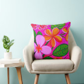 ホットピンクプルメリア熱帯装飾用クッション クッション (椅子)