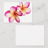 ホットピンクプルメリア開花フラットノートカード ノートカード (正面/裏面)