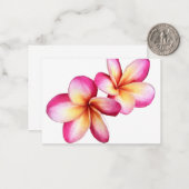 ホットピンクプルメリア開花フラットノートカード ノートカード (正面/裏面インサイチュ)