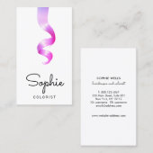 ホットピンクヘアカラーリストスタイリストサロン 名刺 (正面/裏面)