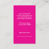 ホットピンクヘアピンアポイントメント 予約カード (裏面)