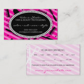 ホットピンクヘア&美しいアポイントメント 予約カード (正面/裏面)