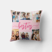 ホットピンクベスティーズ友達6フォトコラージュキープサケ クッション (裏面)
