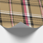 ホットピンクベージュプライドタータンチェック ラッピングペーパー (角)