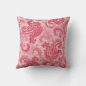 ホットピンクペイズリーフローラ装飾用クッション クッション (裏面)