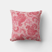ホットピンクペイズリーフローラ装飾用クッション クッション (正面)