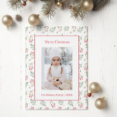 ホットピンクホリーベリーとユーカリのクリスマスカード シーズンカード