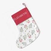 ホットピンクホリーベリークリスマスストッキング スモールクリスマスストッキング (裏面 (吊り時))