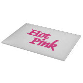 ホットピンクホワイトガラスのカッティングボード カッティングボード (角)