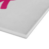 ホットピンクホワイトガラスのカッティングボード カッティングボード (角)