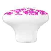 ホットピンクホワイトダマスクシックエレガントベッドルームドレッサー セラミックノブ (側面)