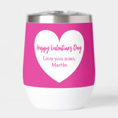 ホットピンクホワイトハートバレンタインデー (正面)