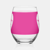 ホットピンクホワイトハートバレンタインデー ステムなしワイングラス (左)