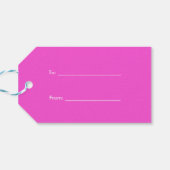 ホットピンクホワイトフレームイニシャルモノグラム ギフトタグ (裏面横)