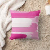 ホットピンクホワイトブラシストローク装飾用クッション クッション (ブランケット)