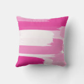 ホットピンクホワイトブラシストローク装飾用クッション クッション (裏面)