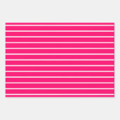 ホットピンクホワイト水玉模様ストライプ数 ラッピングペーパーシート (正面2)