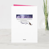 ホットピンクホワイト&ブラックフローラハッピーバースデーカード カード (裏面)