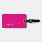ホットピンクホワエレガントイトGlam署名スタイル名 ラゲッジタグ (正面横)
