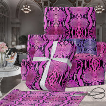 ホットピンクボア収縮スネークスキン