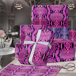 ホットピンクボア収縮スネークスキン ラッピングペーパーシート