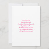 ホットピンクボウベビーイン開花ベビーシャワーガール 招待状 (裏面)