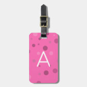 ホットピンクポップ・アートのドット ラゲッジタグ (正面縦)