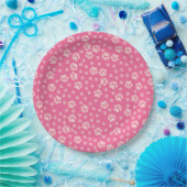 ホットピンクポープリント紙プレート ペーパープレート (パーティー)