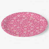 ホットピンクポープリント紙プレート ペーパープレート (アングル)