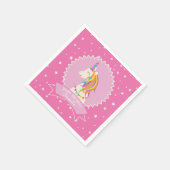 ホットピンクマジカルレインボーユニコーンガール誕生日 スタンダードカクテルナプキン (角)