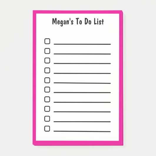 ホットピンクマゼンタの付箋を一覧表示する行の並び ポストイット (正面)