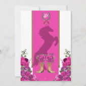 ホットピンクマゼンタフローラウエスタンチャロキンセニェラ 招待状 (裏面)