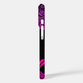 ホットピンクマゼンタブラックパープルモノグラム名 Case-Mate iPhoneケース (裏面 / 左)