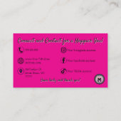 ホットピンクマッサージデースパロゴプロフェッショナル 名刺 (裏面)