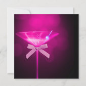 ホットピンクマルティーニ女性ホットピンク21歳の誕生日 招待状 (裏面)