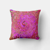 ホットピンクマーブルカラー抽象芸術レトロ旋回 クッション (裏面)